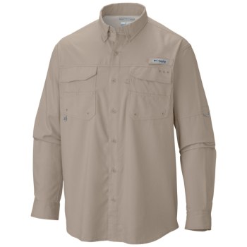 Columbia PFG Blood and Guts III Long Sleeve Woven, Camisa Kaki Para Hombre | 893052-PEM